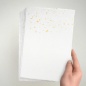Preview: Büttenpapier A5, weiß, Goldglitzer, ca. 350 g/m²