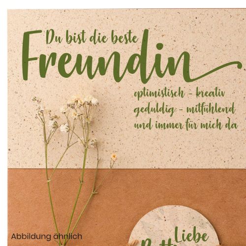 Dankeskarte "Liebe Freundin" Graspapier