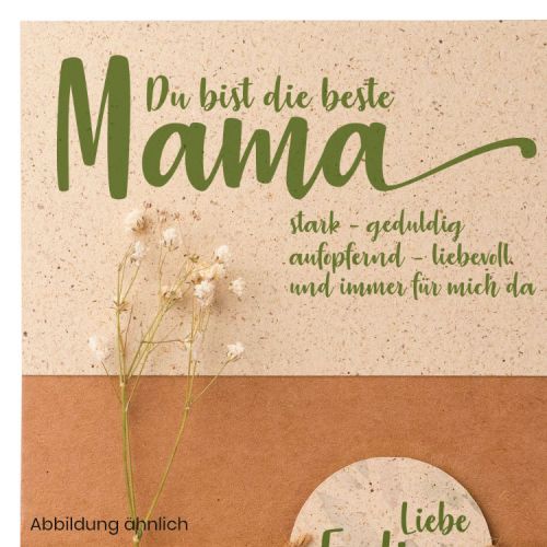 Dankeskarte "Liebe Mama" Graspapier