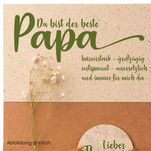 Dankeskarte "Lieber Papa" Graspapier