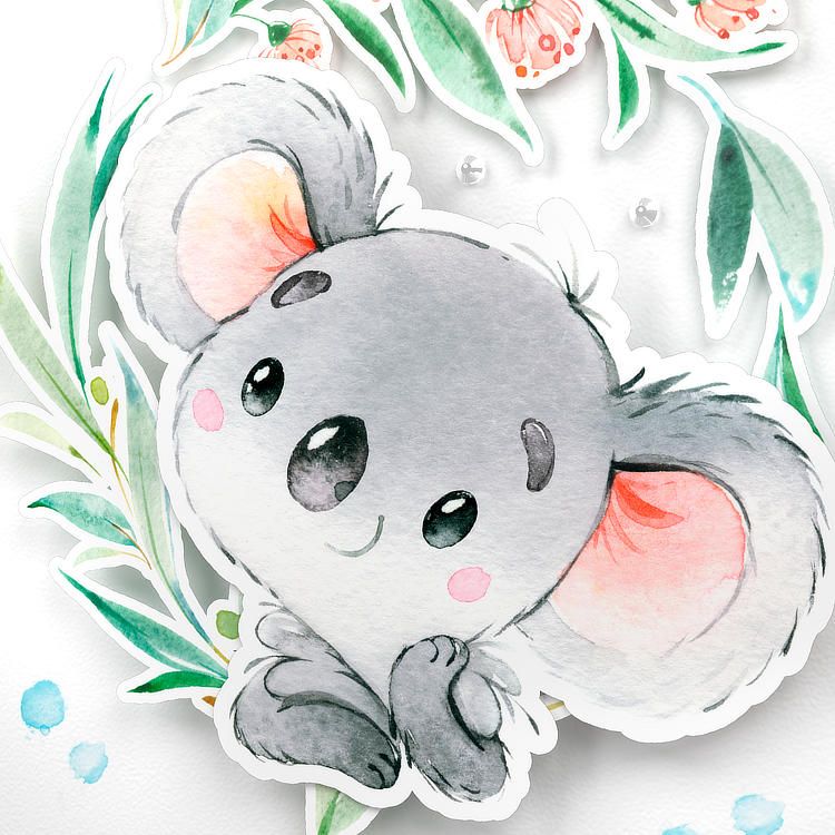 Babykarte "Willkommen" süße Koalabären