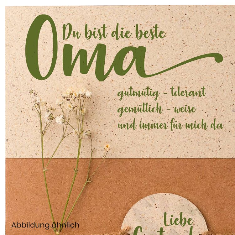 Dankeskarte "Liebe Oma" Graspapier